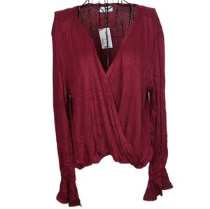 Juniper Blu Bell Cuff Sleeve Surplice Thermal Top